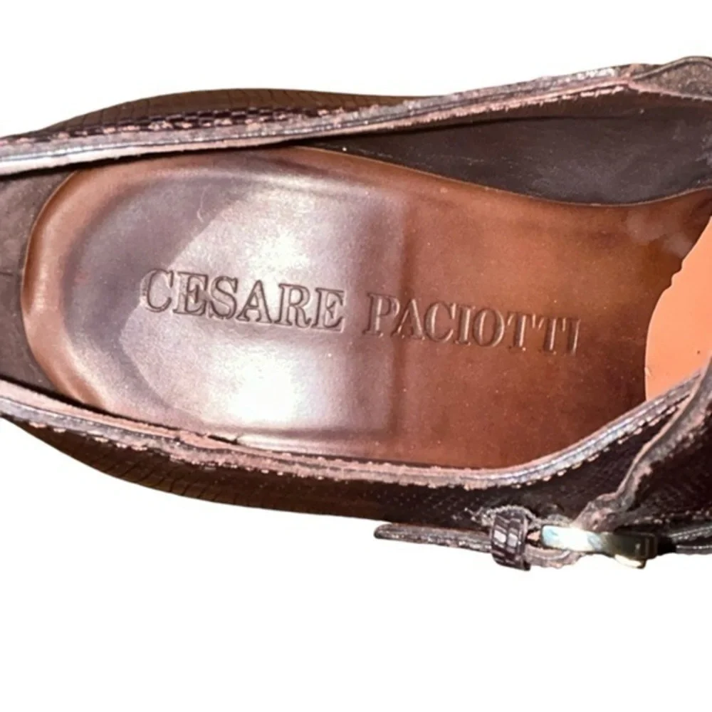 Cesare Paciotti Men’s 48309 Iguana Monk‎ Strap Italian Shoes Brand Size 8 US 9